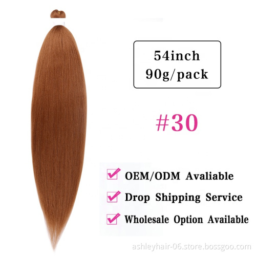 wholesale synthetic braiding hair easy 3x pre stretched braiding hair bulk braids 2x ombre color